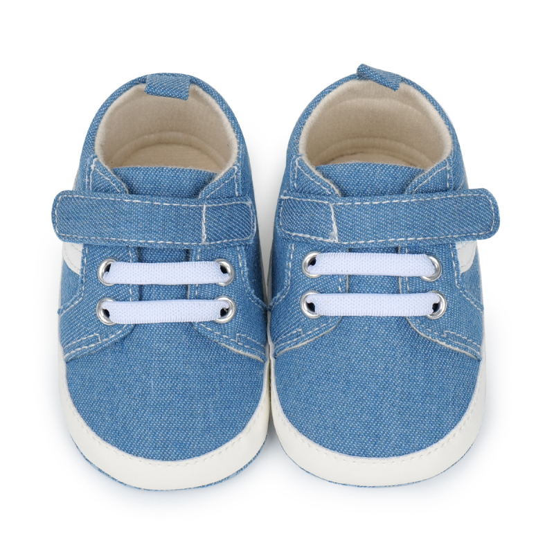 Bērnu Velcro kurpītes no audekla – elpojošas, neslīdīga zole, iekšējai lietošanai, 12–36 mēneši