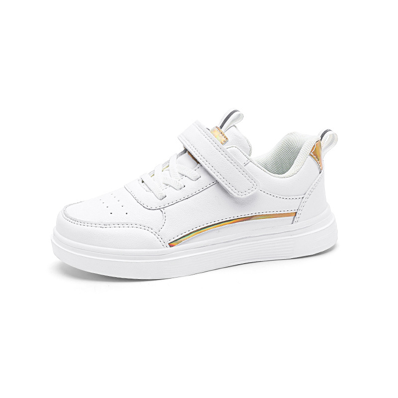 Bērnu ādas sneakers ar zemāku augšdaļu, ādas augšējā daļa, nodilumizturīga zole, ūdensnecaurlaidīgas un neslīdošas.