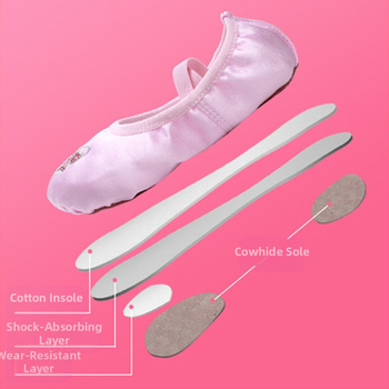 Vaikų baleto bateliai, Iron Arrow, viršutinė dalis iš šilko, padas iš jautienos odos, įprasto storio