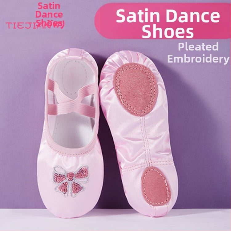 Vaikų baleto bateliai, Iron Arrow, viršutinė dalis iš šilko, padas iš jautienos odos, įprasto storio