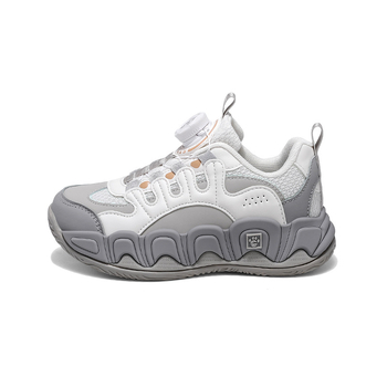 Ανδρικά-γυναικεία παπούτσια τύπου Dad με κλείσιμο με περιστρεφόμενο κουμπί, αναπνεύσιμο επάνω μέρος από συνθετικό δέρμα, σόλα EVA, ριγέ μοτίβο, για ηλικίες 7–16 ετών