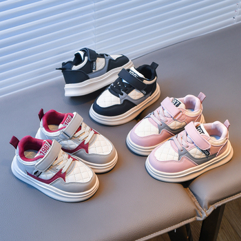 Παιδικά αθλητικά παπούτσια για τρέξιμο PU άνω μέρος, διαπνέοντα και αντιολισθητικά, κλείσιμο Velcro, άνοιξη και φθινόπωρο