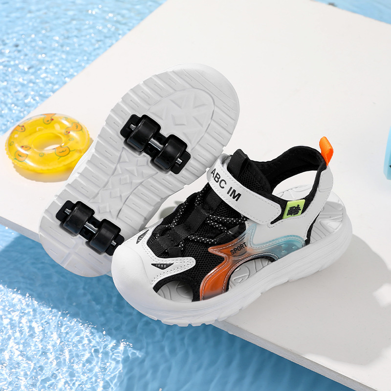 Bērnu Heelys stila kurpes ar četrām riepām, mīksta zole, PU riepām