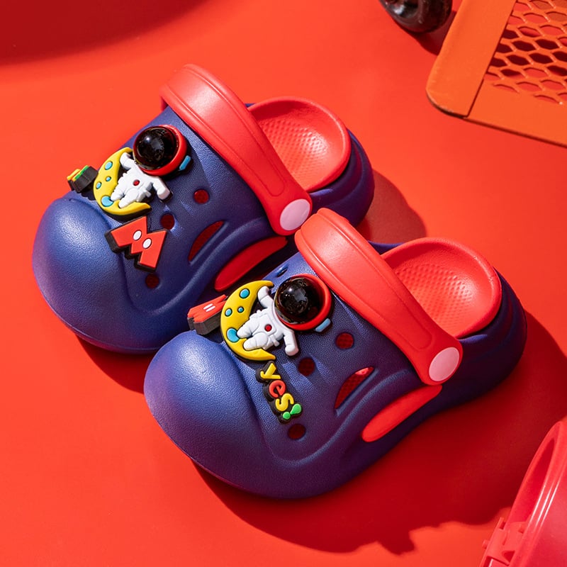 Baotou stiliaus EVA šlepetės vaikams su astronautų dizainu, be pamušalo, amžius 2–4 metai, vasaros 2024 leidimas