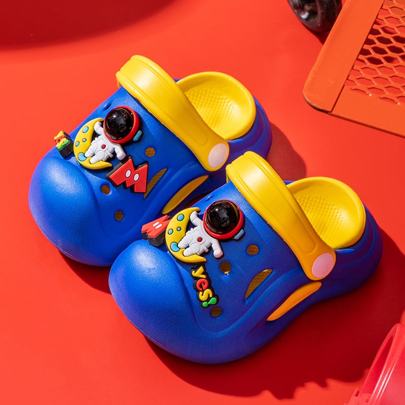 Baotou stiliaus EVA šlepetės vaikams su astronautų dizainu, be pamušalo, amžius 2–4 metai, vasaros 2024 leidimas