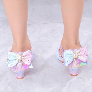 Mergaitėms vakarėliams aukštakulniai, princesės stiliaus blizgučiai su sagtimi, viršutinė medžiaga Greite, vidpadis PU, padas guma, 4–12 metų, pavasaris 2024