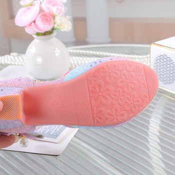 Mergaitėms vakarėliams aukštakulniai, princesės stiliaus blizgučiai su sagtimi, viršutinė medžiaga Greite, vidpadis PU, padas guma, 4–12 metų, pavasaris 2024