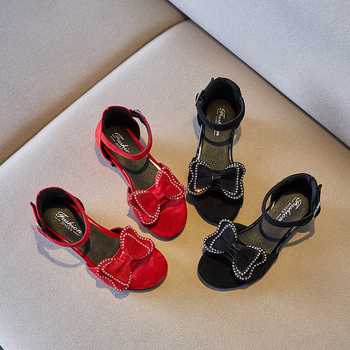 Princeses stila augsto papēžu sandales meitenēm, PU augšējā daļa, Velcro aizdare, gumijas zole, vecums 4–16 gadi