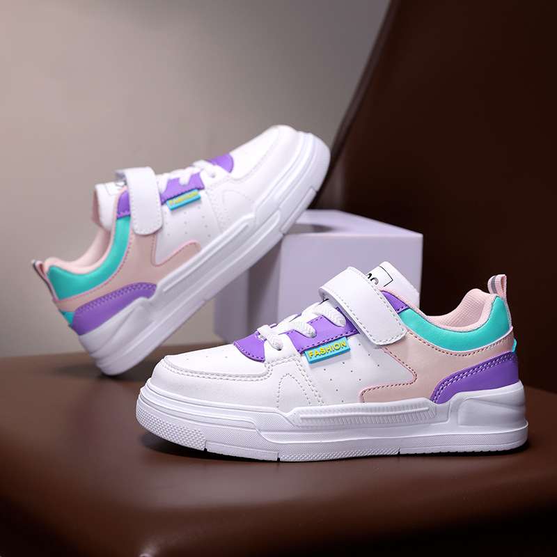 Vaikų platforminiai sportbačiai su Velcro užsegimu, viršus iš itin plonos odos, EVA įdėklas, guminis padas