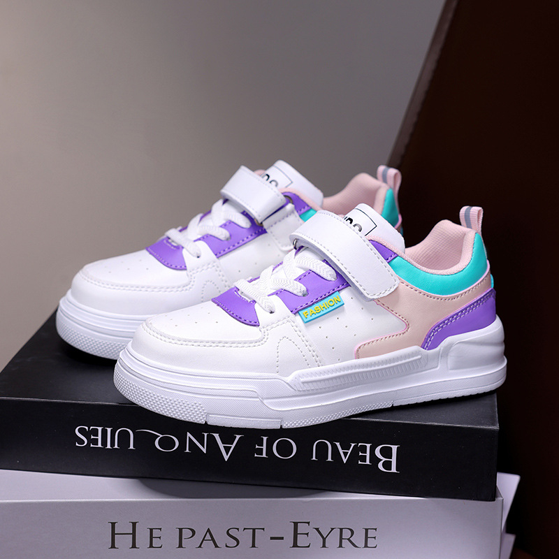 Vaikų platforminiai sportbačiai su Velcro užsegimu, viršus iš itin plonos odos, EVA įdėklas, guminis padas