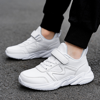 Παιδικά αθλητικά παπούτσια για τρέξιμο με επάνω μέρος από τεχνητό δέρμα, Velcro κλείσιμο, αδιάβροχα, ελαφριά, ανθεκτικά στη φθορά, σόλα MD