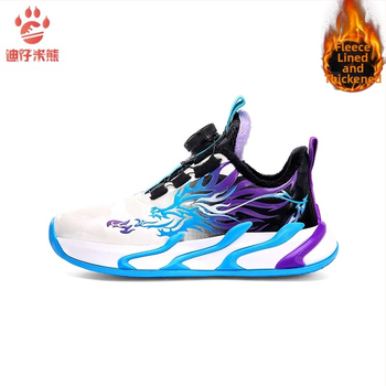 Παιδικά χειμερινά αθλητικά παπούτσια για αγόρια από τεχνητό δέρμα, αδιάβρονα, αντιολισθητικά, φλις επένδυση, σόλα EVA