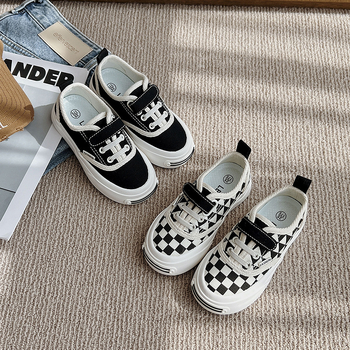 Vaikiški kanvasiniai bateliai su Velcro, gumos padas, korėjietiškas stilius, ruduo 2025