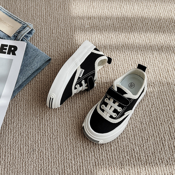 Vaikiški kanvasiniai bateliai su Velcro, gumos padas, korėjietiškas stilius, ruduo 2025