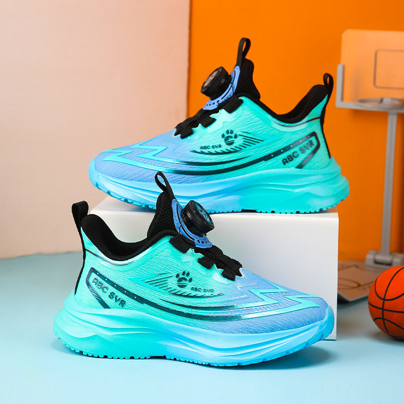 Vaikų sportiniai bateliai su kvėpuojančiu tinkliniu viršumi (Viršus: tinklas + sintetinė oda; Padas: EVA; Užsegimas: pasukamieji mygtukai)