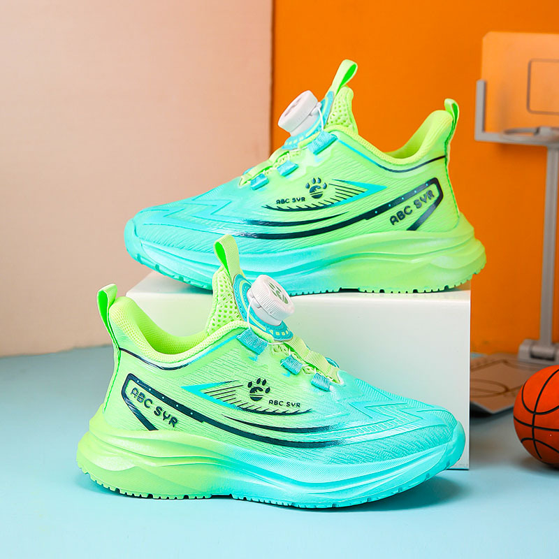 Vaikų sportiniai bateliai su kvėpuojančiu tinkliniu viršumi (Viršus: tinklas + sintetinė oda; Padas: EVA; Užsegimas: pasukamieji mygtukai)