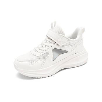 Παιδικά αθλητικά παπούτσια για τρέξιμο με άνω μέρος από δίχτυ, κλείσιμο Velcro, σόλα MD, ριγέ σχέδιο