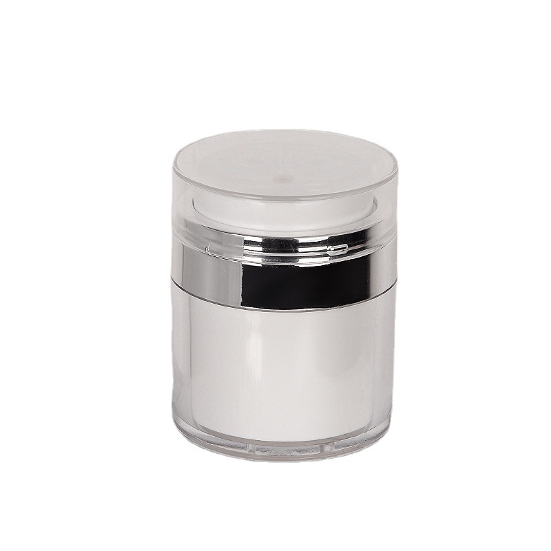 Akrilinis vakuuminis kremas buteliukas su siurbtuku, injekcijos liejimo gamybos, elektroplatinavimo paviršius, kosmetinė pakuotė