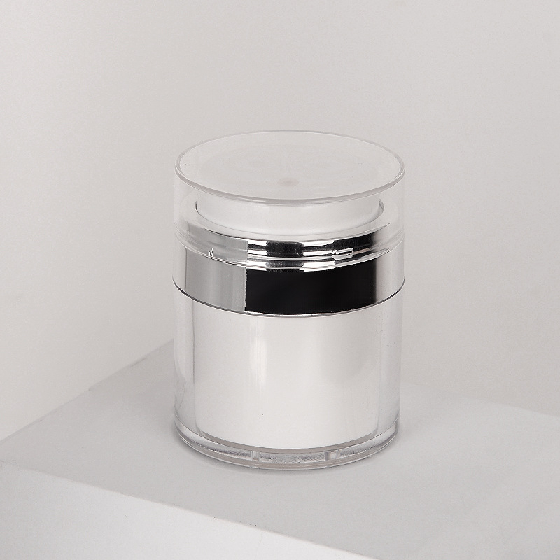 Akrilinis vakuuminis kremas buteliukas su siurbtuku, injekcijos liejimo gamybos, elektroplatinavimo paviršius, kosmetinė pakuotė