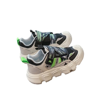 Детски обувки в стил Dad Shoes – дишащ горен PU+мрежа, закопчаване с лепенка Velcro, противохлъзгаща гумена подметка, за деца 4–16 години, пролет и есен