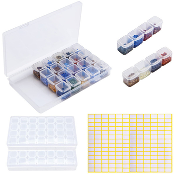 Διαφανές φορητό κουτί αποθήκευσης για χάντρες και κοσμήματα, πλαστικό PP, μοντέλο AC0009, ανθεκτικό στη σκόνη, 56 διαμερίσματα