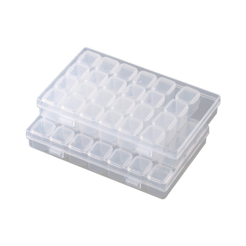 Prozirna prijenosna kutija za pohranu perli i nakita, plast PP, model AC0009, otporna na prašinu, 56 pretinaca