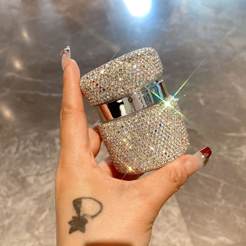 XZ9256 Diamantinis kremų buteliukas veidui, kremos dozuojamasis buteliukas mėginiams, kelioninis kosmetikos rinkinys