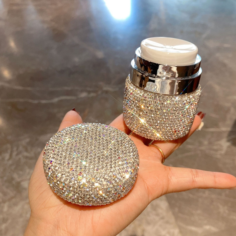 XZ9256 Diamantinis kremų buteliukas veidui, kremos dozuojamasis buteliukas mėginiams, kelioninis kosmetikos rinkinys