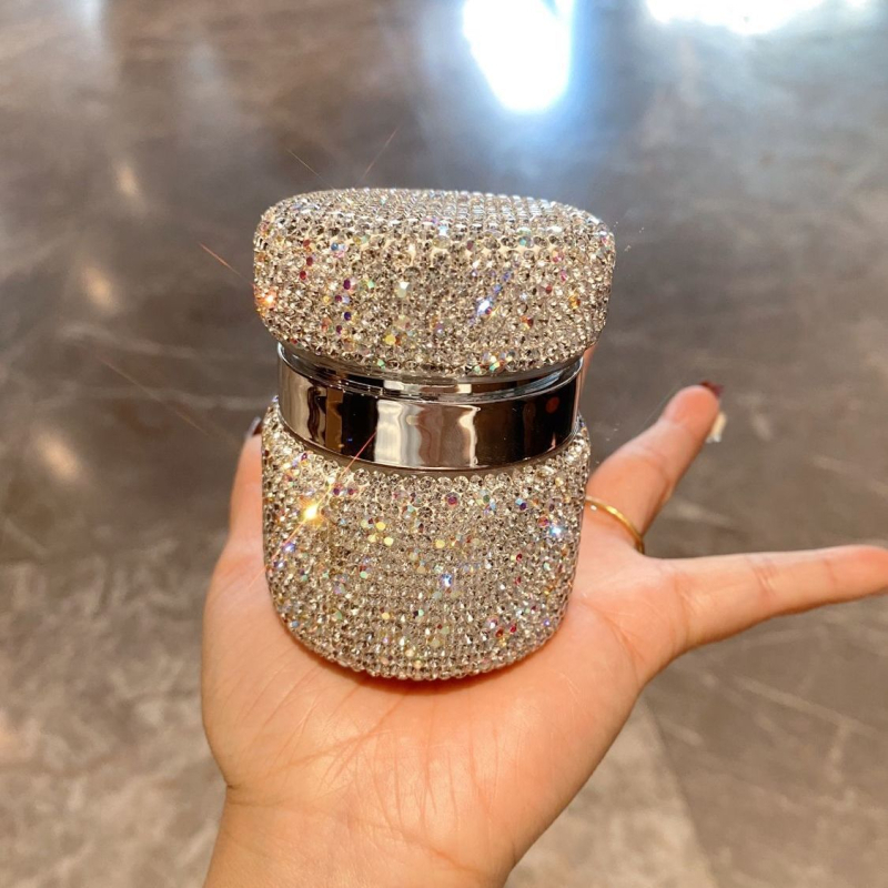 XZ9256 Diamantinis kremų buteliukas veidui, kremos dozuojamasis buteliukas mėginiams, kelioninis kosmetikos rinkinys