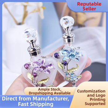 Stiklinė parfumo buteliukas su elektroplatavimo danga, pakuotė popierinėje dėžutėje, neimportuotas