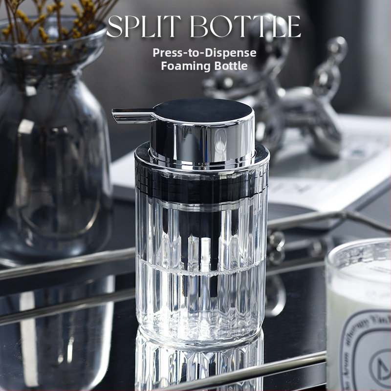 Dávkovač peny fľaša s viečkom; materiál: PET/ABS/silikón; balenie: 75 ks; tlačené logo: Áno; autorizované súkromné značky: Áno