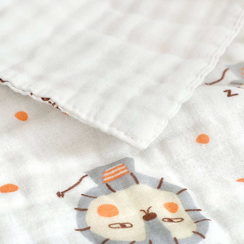 Chun Rui gauzinis kūdikio veido rankšluostis, šeši sluoksniai didelio tankio spausdinimas, 40s siūlai, 50–80 g, 90% medvilnė