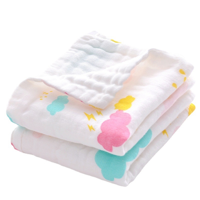 Chun Rui gauzinis kūdikio veido rankšluostis, šeši sluoksniai didelio tankio spausdinimas, 40s siūlai, 50–80 g, 90% medvilnė