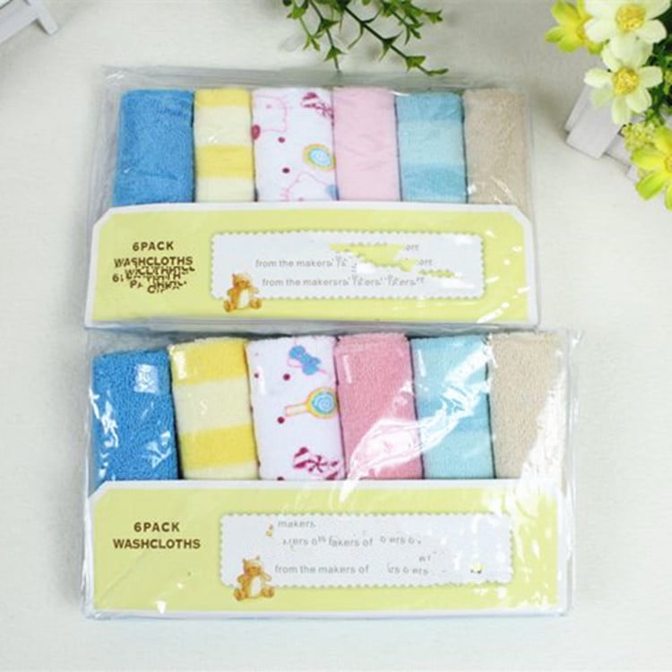 Danlauer Βρεφικές τετράγωνες πετσέτες, σετ 6 τεμαχίων, 100% βαμβάκι, μαλακές