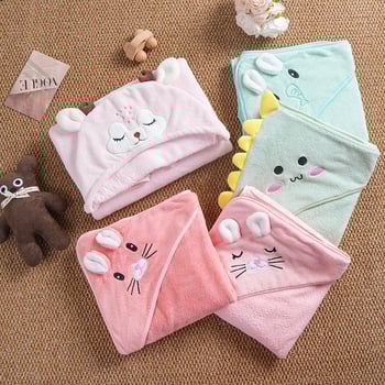 Vaikų chalatas su gobtuvu iš koralio veliūro, 500 g, 90% poliesterio, žiemai