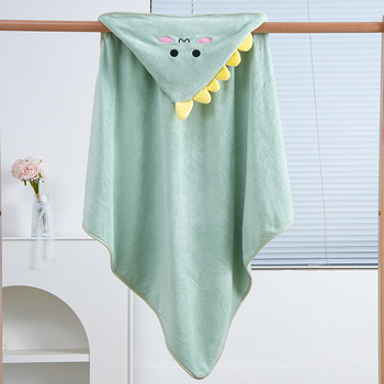 Vaikų chalatas su gobtuvu iš koralio veliūro, 500 g, 90% poliesterio, žiemai