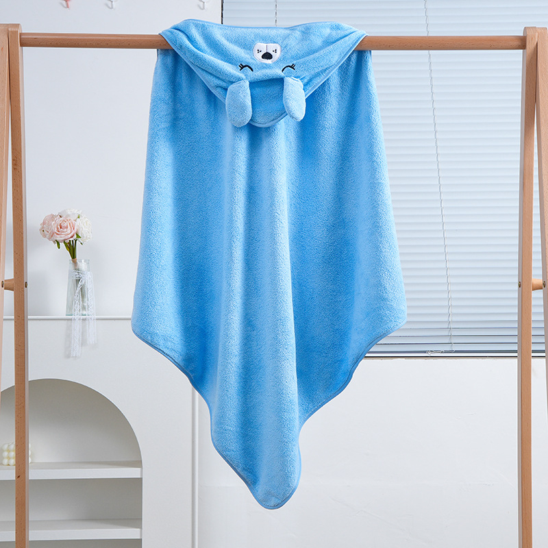 Vaikų chalatas su gobtuvu iš koralio veliūro, 500 g, 90% poliesterio, žiemai