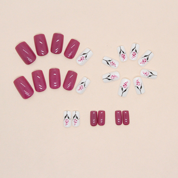 Dirbtiniai nagai su gėlių dizainu, Europos kvadrato forma, Zhenzhen