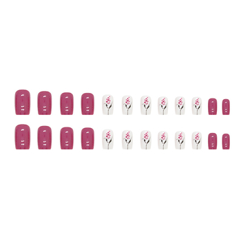 Dirbtiniai nagai su gėlių dizainu, Europos kvadrato forma, Zhenzhen