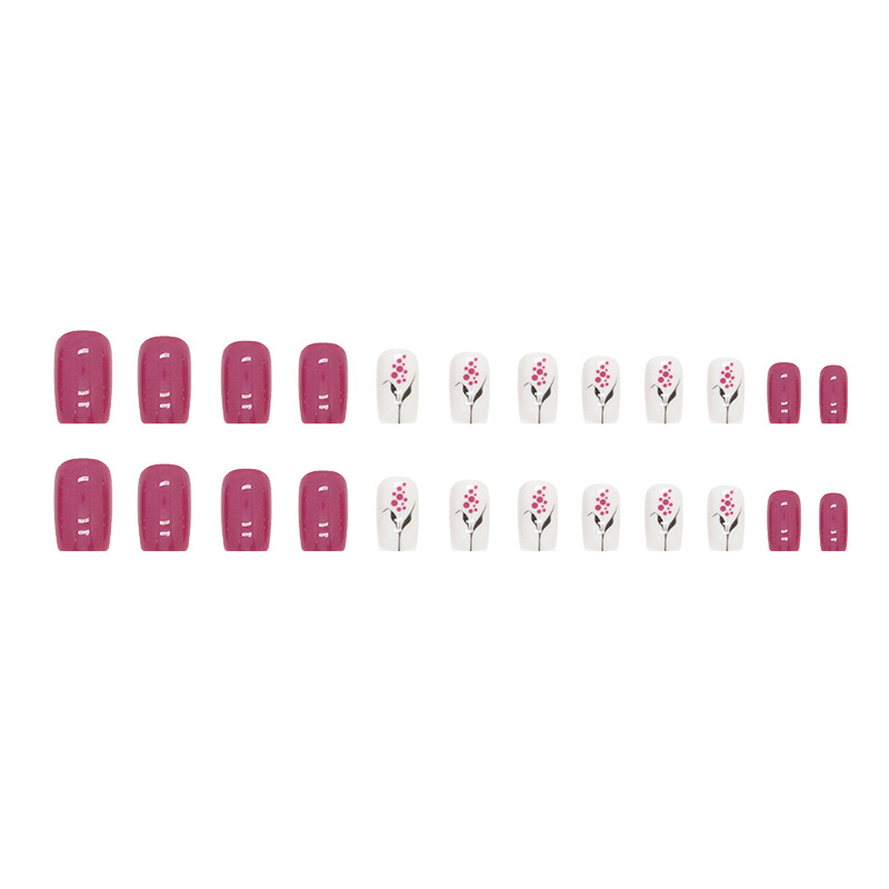 Dirbtiniai nagai su gėlių dizainu, Europos kvadrato forma, Zhenzhen