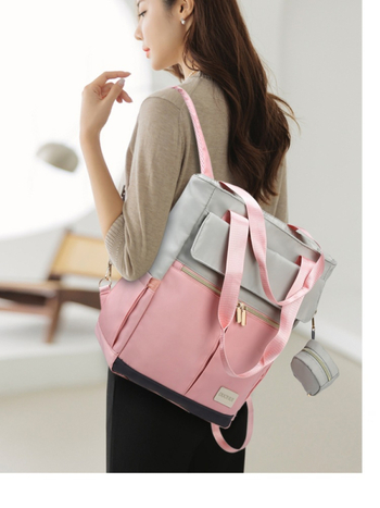 Τσάντα πάνων για μαμάδες με μονωμένη τσέπη, αδιάβροχη και επεκτάσιμη, από Oxford ύφασμα, πολυεστερική επένδυση, αστικός μινιμαλιστικός στυλ, για γυναίκες