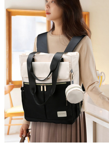 Τσάντα πάνων για μαμάδες με μονωμένη τσέπη, αδιάβροχη και επεκτάσιμη, από Oxford ύφασμα, πολυεστερική επένδυση, αστικός μινιμαλιστικός στυλ, για γυναίκες