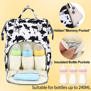 Rucsac matern Leopard pentru călătorii, rucsac mamă și copil cu bretele cu aer, material Oxford, respirabil, ultra ușor, extensibil, reducere a încărcăturii