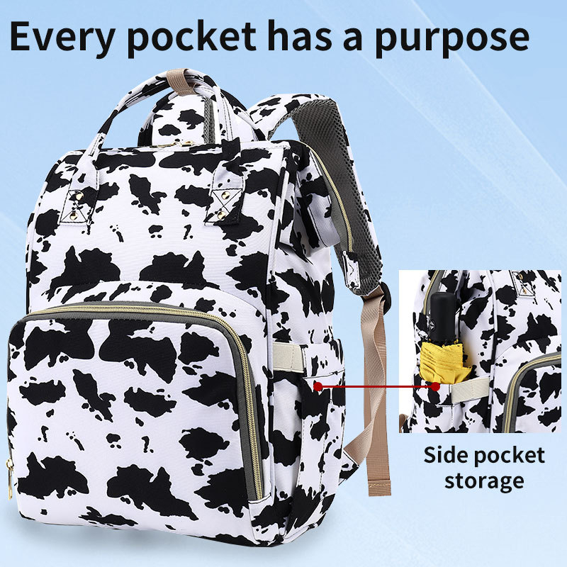 Rucsac matern Leopard pentru călătorii, rucsac mamă și copil cu bretele cu aer, material Oxford, respirabil, ultra ușor, extensibil, reducere a încărcăturii
