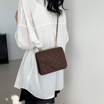 Τσαντάκι crossbody με διαμαντό καπιτονέ μοτίβο, Premium PU, κλείσιμο με φλαπ, επένδυση PU, θήκη εγγράφων