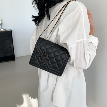 Τσαντάκι crossbody με διαμαντό καπιτονέ μοτίβο, Premium PU, κλείσιμο με φλαπ, επένδυση PU, θήκη εγγράφων