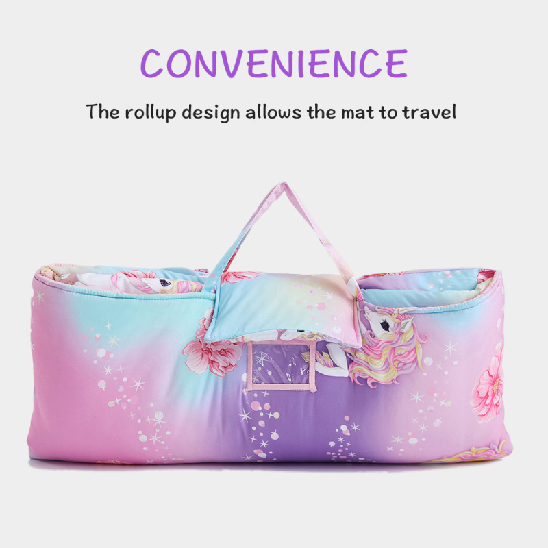 Sulankstomas vaiko miego kilimėlis – poliesterio pluošto užpildas, poliesterio audinys, pritaikomas, privati etiketė