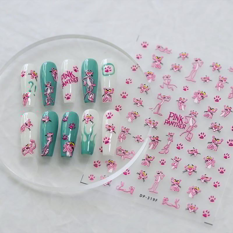 5D reljefiniai nagų lipdukai su lipniu sluoksniu – PET medžiaga, nagų papuošalai, DP serija