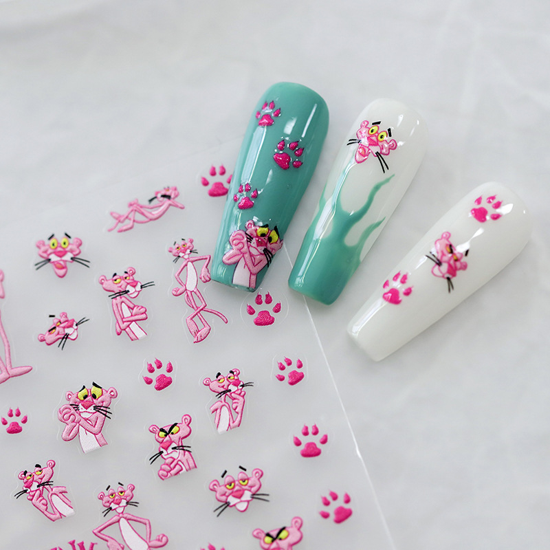 5D reljefiniai nagų lipdukai su lipniu sluoksniu – PET medžiaga, nagų papuošalai, DP serija