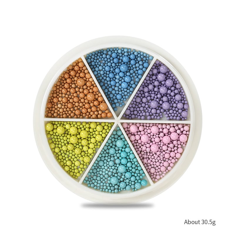 Nagų dailės metalo karoliukai - Jinzixiu, Princesės serija, Candy raštas, metala medžiaga, 6 skyrelių dėžutė žiedlapio formos, paprastas stilius